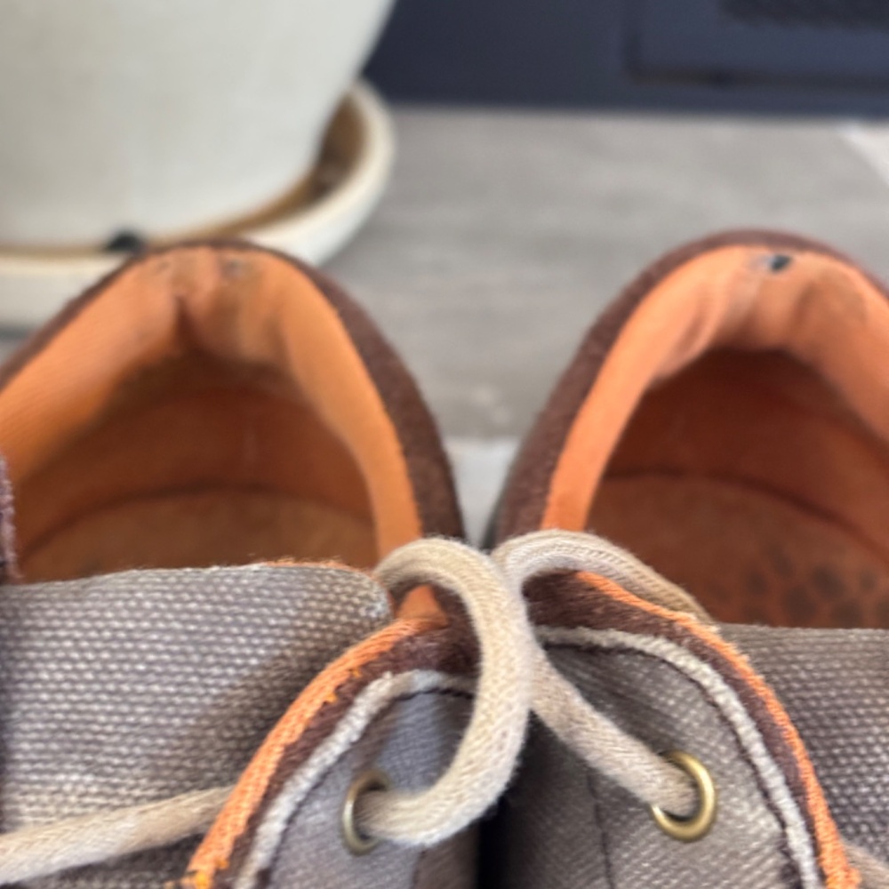 Chaco Men's SZ 11.5 Gray Brown Shoes Suede Canvas Lace Up - Picture 8 of 15